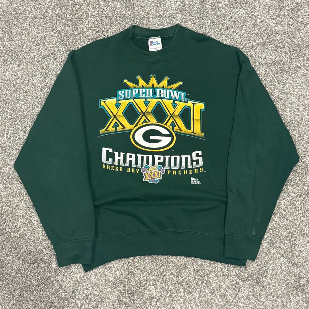 VTG 1997 Green Bay Packers Super Bowl Champions Sweatshirt Mens XL Pro Player